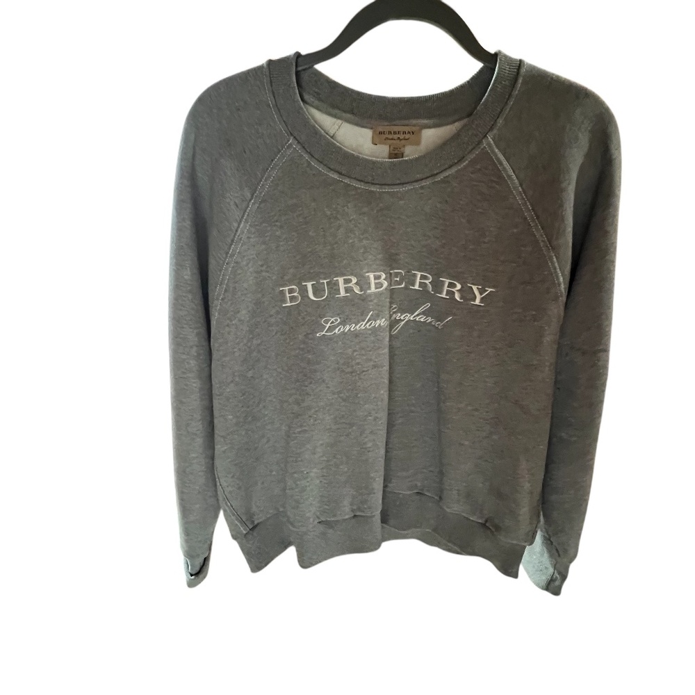 AUTHENTIC BURBERRY EMBROIDERED CREW NECK CROPPED SWEATSHIRT FOR WOMEN